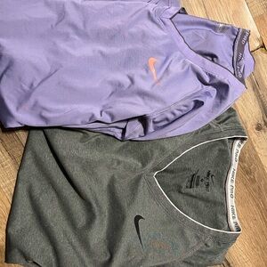 Nike Pro Lavender and Charcoal Shirts price for both!